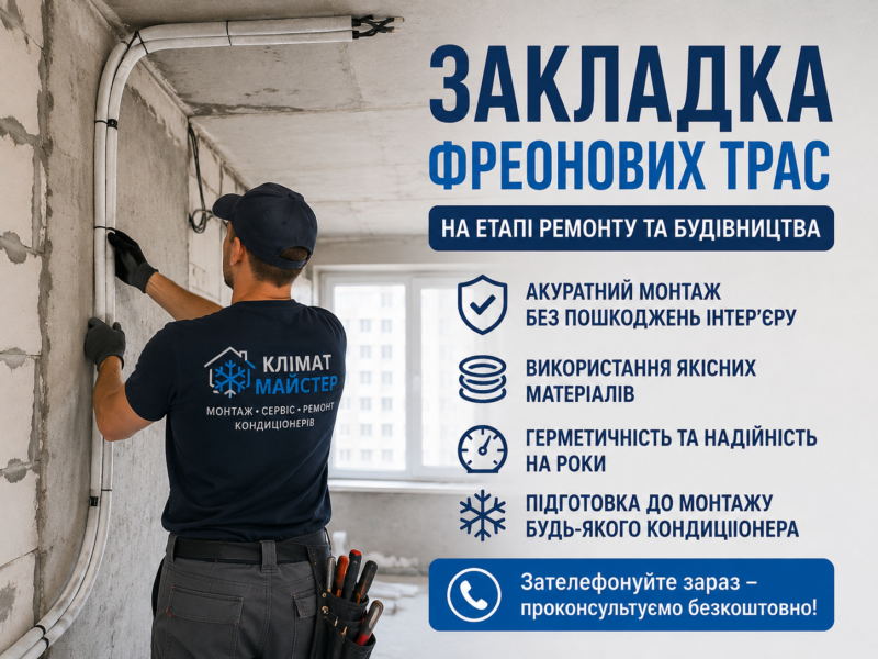 Закладка фреонових трас